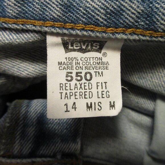 Womens Levis 550 Tapered Light Wash Relaxed Fit Size 14 Vintage Made in Columbia - Picture 7 of 8
